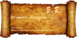 Brumecz Rozanna névjegykártya